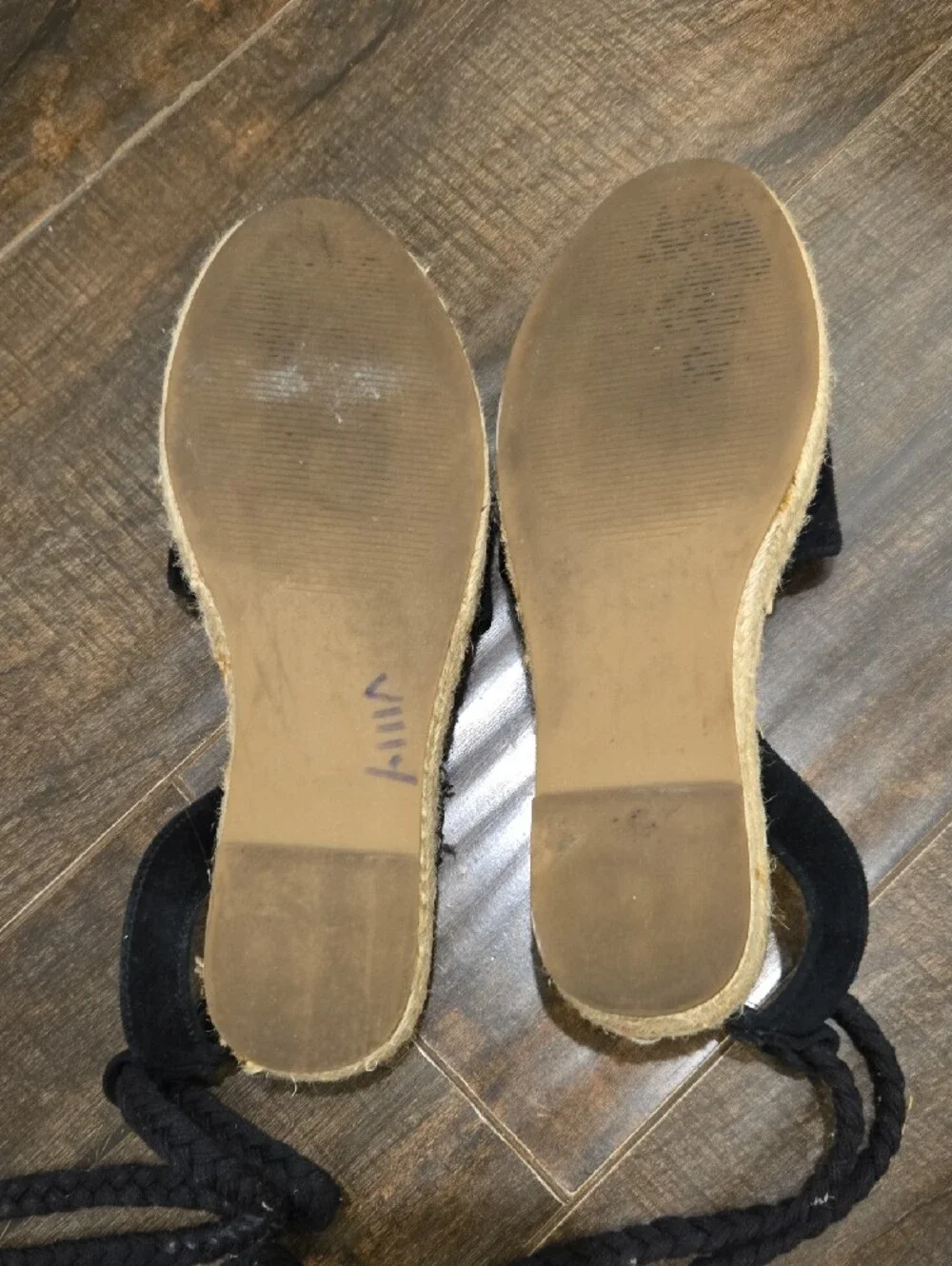 Steve Madden Black Suede Espadrille Lace-Up Flats